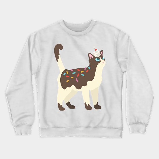 Sundae Cat Crewneck Sweatshirt by LivianPearl